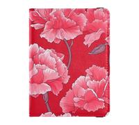 sanluoli Carnation Lace Scarlet Leather Passport and Vaccine Card Wallet Combo Travel Passport Wallet with Vaccination Card Slot Passport Holder Lightweight