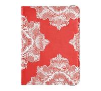 sanluoli Carnation Lace Scarlet Leather Passport Holder Cover Vaccine Case Protector Cover Document Organizer Holder Accessories Lightweight