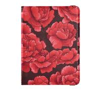 sanluoli Carnation Lace Scarlet Leather Passport Holder Covers Case Vaccine Case Protector Cover Passport Holder Waterproof