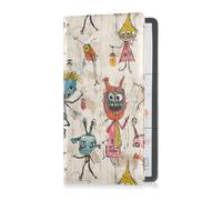 sanluoli Cartoon Monsters Cute Leather Registration and Insurance Card Holder Vehicle Glove Box Organizer for Cards, Essential Document, Driver License Vehicle Paperwork