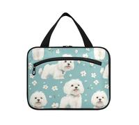 sanluoli Cartoon Sweet Dog Turquoise hanging travel toiletry bag hanging with hook, designer chic bag for toiletries foradies backpacking bolsas de maquillaje para mujer, cartoon sweet Dog Turquoise