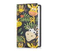sanluoli Cartoon Zoo Giraffe Monkey Pu Leather Registration and Insurance Card Holder Glove Box Compartment Organizer for Essential Document, Driver License, Cards
