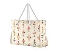sanluoli Clown Beige Simple Sturdy Outdoor Tote Bag with side pocketes Bags For Travel Perfect for Travel Pool Swim Beach Vacation Necessities