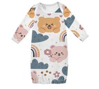 sanluoli Cotton Infant Baby Sleeper Gown Long Sleeves Soft Lightweight Unisex Infant Sleeper Boy Girl Coming Home Outfit 18M