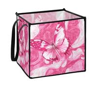 sanluoli Cute Butterfly Hot Peach organizers and storage basket for baby collapsable art fabric cube storage bins 13x13x13 In