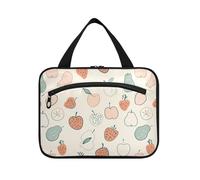 sanluoli Cute Fruits Cream Color hangingarge hanging travel toiletry bag with hook, designer fashion shaving kit bags for men for cruise travel vacation organizador de maquillaje para, Cute fruits