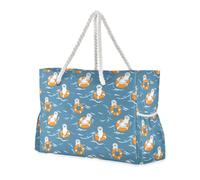 sanluoli Cute Otter Animals Blue Ocean Large Capacity Bag Sports Tote Gym with side pocketes Weekender Tote Bag with cup holders on the side