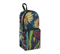 sanluoli Dandelion Psychedelic Colorful Nylon 3 Compartments Big Pencil Bag Multi-purpose and aesthetic Pencil Cases Stationery Organizer for Kids College 1600ml