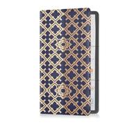 sanluoli Flat Geometric Pattern Rectangular Gold Pu Leather Car Registration and Insurance Holder Truck Accessories for Driver License, Cards & Essential Documents