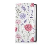sanluoli Flower and Whites Blooms Red Purple Leather Registration and Insurance Card Holder Auto Glove Box Organizer for Driver Auto Owners Trailer Motorcycle Boat