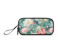 sanluoli flower Flowers Peach River Dreamy Nylon Pen Case Pencil Bag Large Capacity Big Zipper Pencil Case Stationery Organizer for School Teen Boys