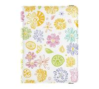 sanluoli Fresh Spring Simple Colorful Flowers Leather Passport and Vaccine Card Holder Combo Passport Case Travel Documents Wallet Passport Holder Case Lightweight