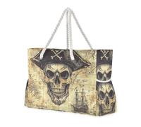 sanluoli Game Treasure Map Rpg Pirates Sturdy Tote Carry On Luggage with side pocketes Weekender Overnight with zippered pockets