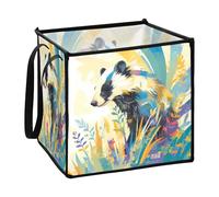 sanluoli Geometric Art Simple Animal fabric cube storage baskets bins for nursery foldable blankets pantry baskets 13x13x13 In