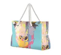 sanluoli Giraffe Pop Art Asthetic Large Capacity Tote Shoulder Bag with side pocketes Sport Weekender Perfect for Travel Pool Swim Beach Vacation Necessities