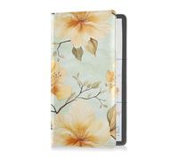 sanluoli Golden Flowers Retro Premium Leather Car Registration and Insurance Holder Truck Accessories for Essential Document, Driver License, Cards