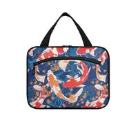 sanluoli Goldfishucky Japanese hanging cosmetic travel bag with hook, designer unisex waterproof cosmetic bag for travel make up backpacking bolso para maquillaje de mujer, goldfish lucky Japanese