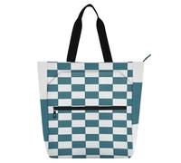 sanluoli Green and White American Plaid Kids Tote Bags for Boys Girls Adults, Gothic Large Girls Resuable Shopping Bag Handbag with Zipper for College Shopping Beach Rainbow school supplies