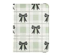 sanluoli Green Plaid Black Butterfly Leather Passport Holders Wallet Combo Cute Passport Book Waterproof
