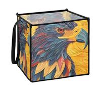 sanluoli Happy bird Head Close-up Texture Art fabric storage cubes for house collapsable organize fabric cube storage baskets bins 13x13x13 In