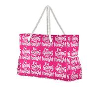sanluoli I'm Going Out Tonight Hot Pink Large Capacity Work Tote Bags with side pocketes Bags For Traveling Perfect for Travel Pool Swim Beach Vacation Necessities