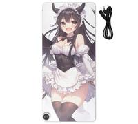 sanluoli Leather Heated Mouse Pad Cute Evil Maid Anime | 80x33 cm(31.5x13 in),Winter Warmer Desk Cover Mat for Office Desk Decor,with 3 Heat Levels & 3 Hours Automatic Shut-Off