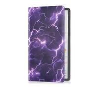 sanluoli Lightening Purple Nature Premium Leather Car Registration & Insurance Card Holder Vehicle Glove Box for Driver License, Cards & Essential Documents