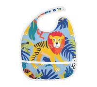 sanluoli Lion Tigers Monkey Feeding Bibs with Snap Cotton 2 Pack Burp Cloths and Bibs Travel Must Haves