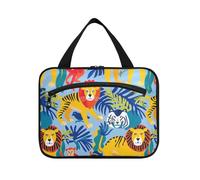 sanluoli lion Tigers Monkey hanging travel toiletry bags with hook, designer chic bag for makeup for accessories must haves bathroom bolsas para maquillaje de mujer, lion Tigers monkey