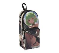 sanluoli Little Devil Anime Girl Nylon 3 Compartments Pencil Bags For Teen Girls Large Capacity Pencil Case For Teen Stationery for Adults Preppy School 1600ml