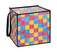 sanluoli Lovely Block Colorful Yellow Red Blue storage containers baskets for store foldable set baskets organization and storage boxes 13x13x13 In