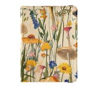 sanluoli Meadow Mushroom Wildflower Leather Passport Holder Cover Passport Case Travel Documents Wallet Passport Holder Waterproof