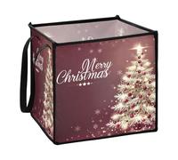 sanluoli Merry Burgundy Christmas foldable storage cubes baskets for toy organize fabric cube storage baskets bins 13x13x13 In
