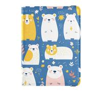 sanluoli Mr &mrs Bear Peach Blue Leather Passport Holder Cover Card Holder Passport Case Cute Passport Book Waterproof