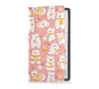 sanluoli Mr &mrs Bear Peach Gold Pu Leather Car Registration and Insurance Card Holder Vehicle Glove Box Organizer for Essential Document, Driver License, Cards