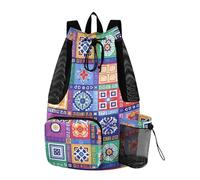 sanluoli Multi-colored abstract Drawstring Backpacks String Back Bag With Inside Pockets Dry Wet Separation