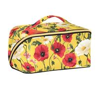 sanluoli National Memorial Day Bird Red Flower Cosmetic Bag with dividers Portable Cosmetic Bags For Women Travel Vertical Free-Standing
