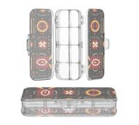 sanluoli Native American Seamless Pattern Buffalo Horses Sun Symbols Red Black and Yellow Plastic Pencil Box Double Layer Boxes Pens Case For Kids With Lid