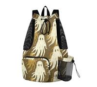 sanluoli Old Style Gold Drawstring Backpack Camp Bag With Pockets Dry Wet Separation
