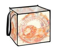 sanluoli Peach Lion Sheet Music Score Illustration Art storage bins for kids collapsable crate fabric storage cubes 13x13x13 In