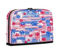 sanluoli Pencil Bag Large Capacity Pen Case Portable Case Pencil Holder for Girls Office Independence Day Red White Blue