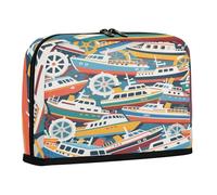 sanluoli Pencil Bags Large Capacity Makeup Expandable Case Pencil Holder for Man Travel Colorful Cartoon Cute Steamship