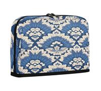 sanluoli Pencil Bags Large Capacity Makeup Pouches With Compartment Stationery Pen Bag for Nurse Travel Scallop Blue