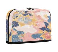 sanluoli Pencil Bags Large Capacity Pen Case Cosmetic Expandable Stationery Organizer for Men School Supply Rich Chinese Watercolor Flowers