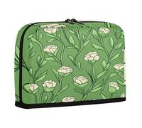 sanluoli Pencil Box Case Large Capacity Makeup Bags Simple Stationery Organizer for Student Preppy School Supplies Carnation Lace Grass Green