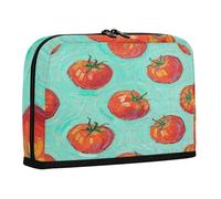 sanluoli Pencil Box Case Large Capacity Makeup Bags With Slot Stationery Storage for Teen High School Supplies Vegetable Tomato Green Art Painting