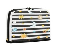 sanluoli Pencil Box Case Large Capacity Pen Cases Multifunctional Stationery Pencil Case for College Student Preppy School Black White Stripes Sun Moon Star