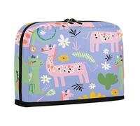 sanluoli Pencil Box Large Capacity Makeup Bag Wide Opening Case Pencil Holder for Adolescentes Middle School Colorful Childish Cartoon Animals