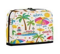 sanluoli Pencil Box Large Capacity Pen Pencil Case Soft Organizer Box for Kids Middle School Summer Island Coconut White