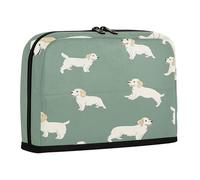 sanluoli Pencil Box Large Capacity Upright Storage Bag Wide Opening Stationery Bag for Teen Preppy School Simple Minimalist Dogs